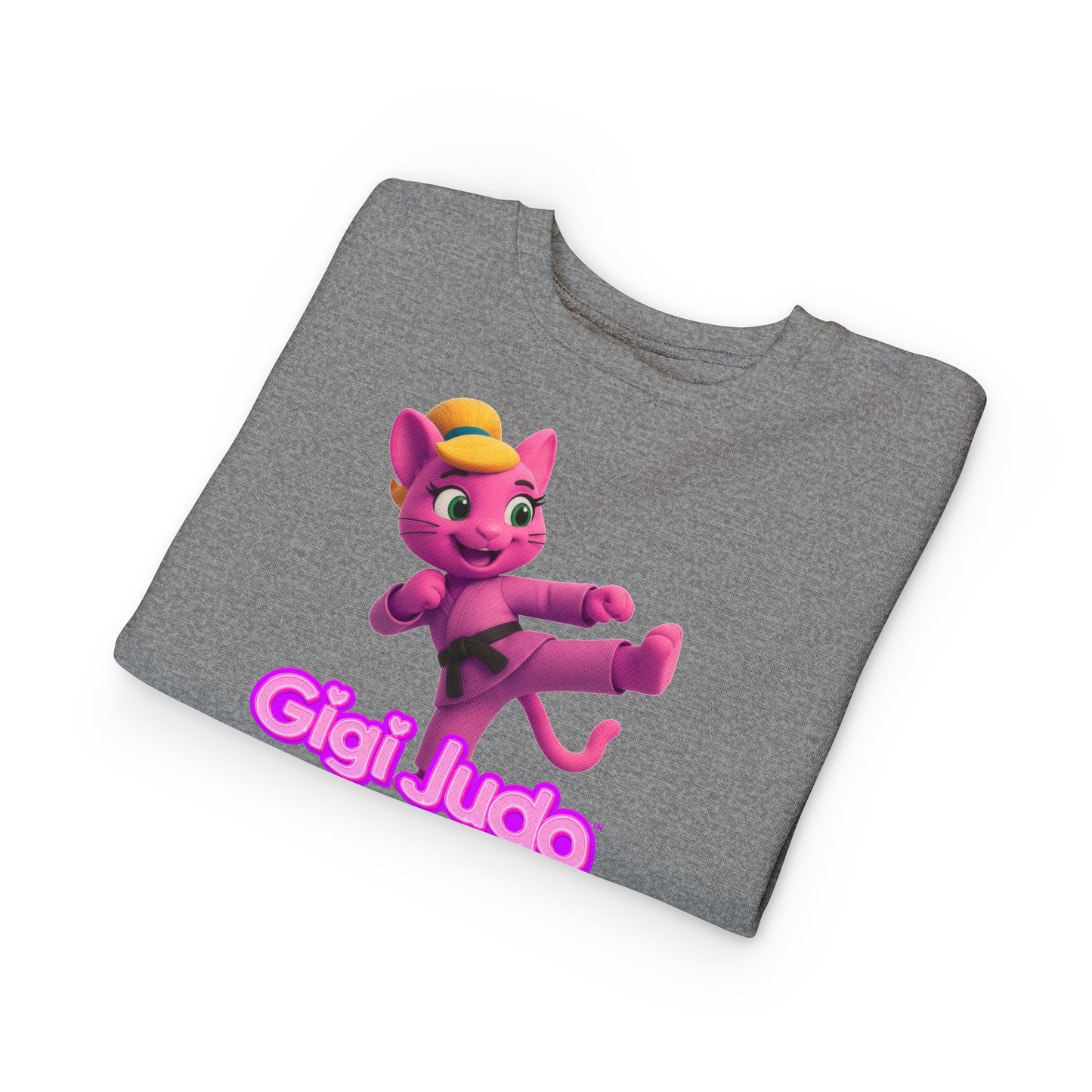 Gigi Judo Kids Sweatshirt | Pink Martial Arts Panther, Toddler Crewneck