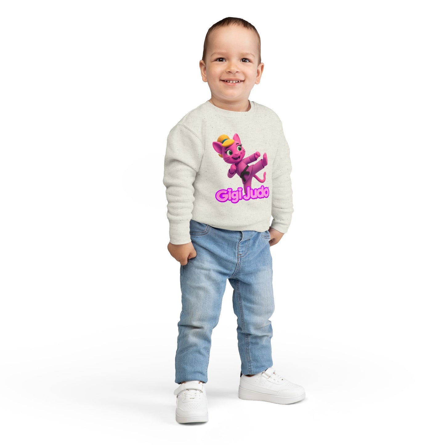 Gigi Judo Kids Sweatshirt | Pink Martial Arts Panther, Toddler Crewneck