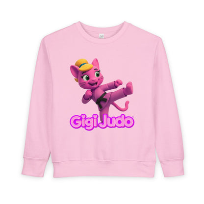 Gigi Judo Kids Sweatshirt | Pink Martial Arts Panther, Toddler Crewneck
