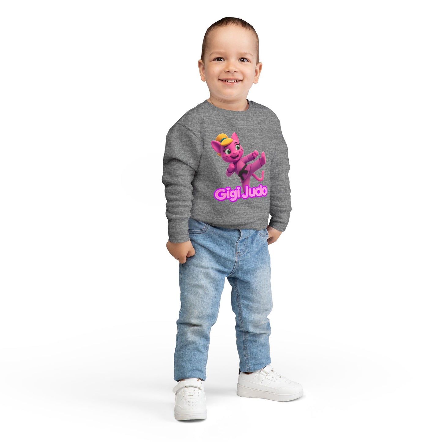 Gigi Judo Kids Sweatshirt | Pink Martial Arts Panther, Toddler Crewneck