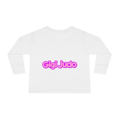 Toddler Long Sleeve Tee — "Gigi Judo" Pink Panther Martial Arts Kids Shirt