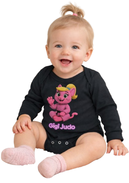 Gigi Judo Baby Long Sleeve Bodysuit – Soft Cotton Onesie for Newborns & Toddlers