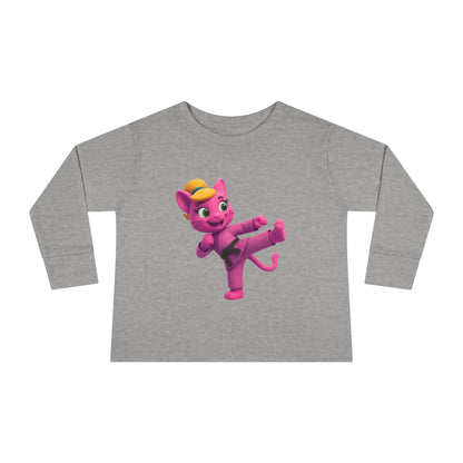 Toddler Long Sleeve Tee — "Gigi Judo" Pink Panther Martial Arts Kids Shirt