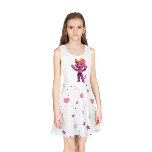 Girls' Sundress – Pink Gigi Judo All-Over Print Dance & Sports Dress for Kids