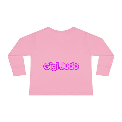 Toddler Long Sleeve Tee — "Gigi Judo" Pink Panther Martial Arts Kids Shirt