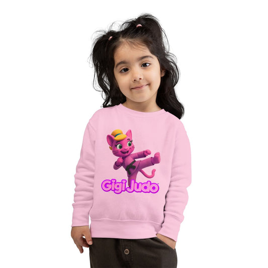 Gigi Judo Kids Sweatshirt | Pink Martial Arts Panther, Toddler Crewneck